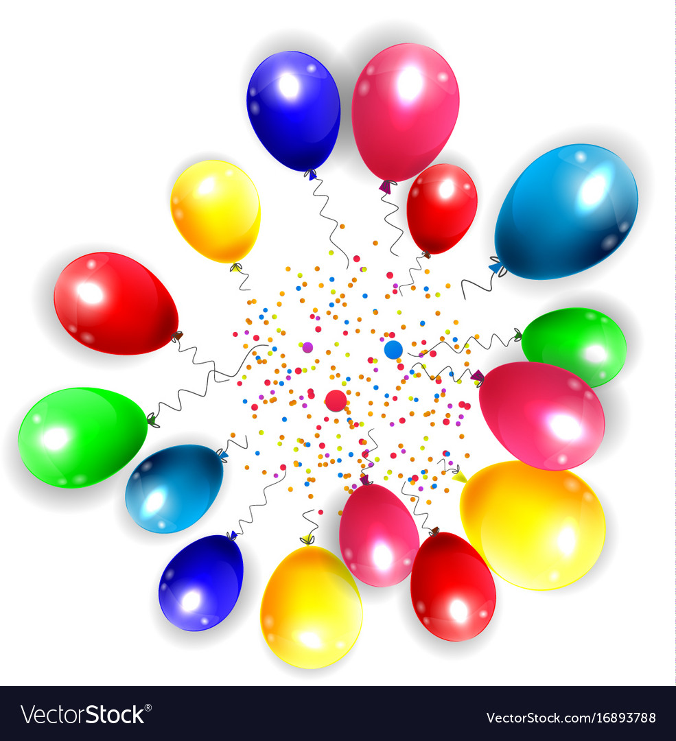 Birthday background with colorful balloons