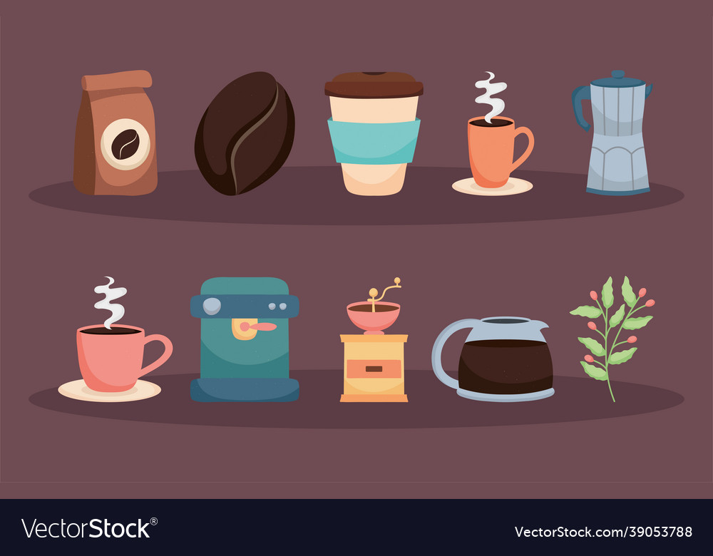 Coffee icon set Royalty Free Vector Image - VectorStock