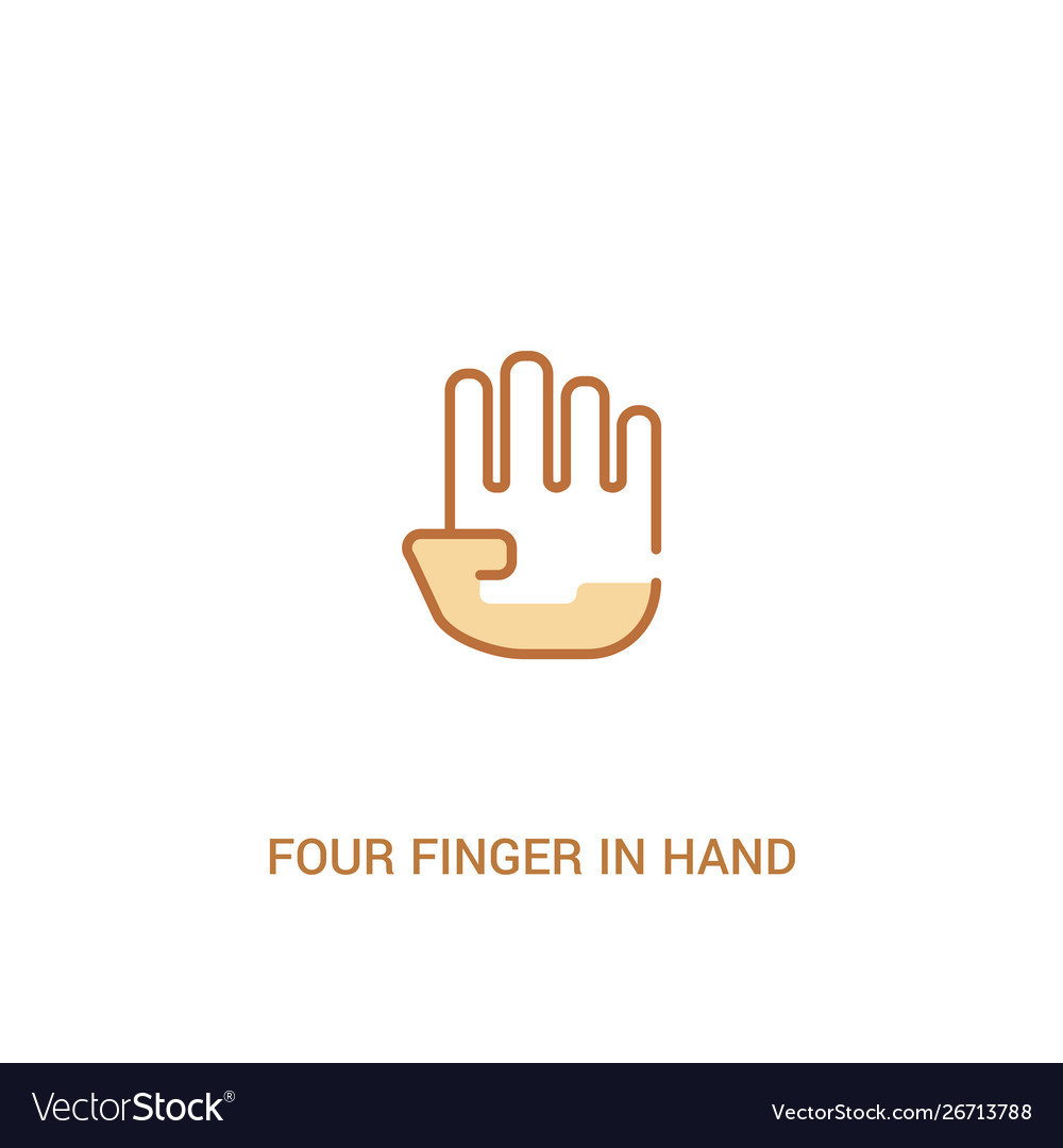 Four finger in hand concept 2 colored icon simple