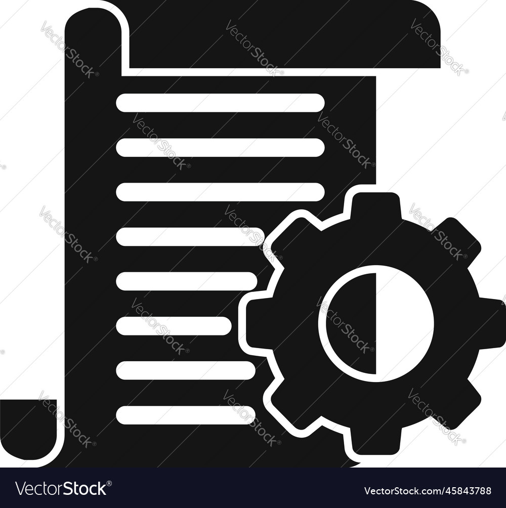 Gear project icon simple book data Royalty Free Vector Image