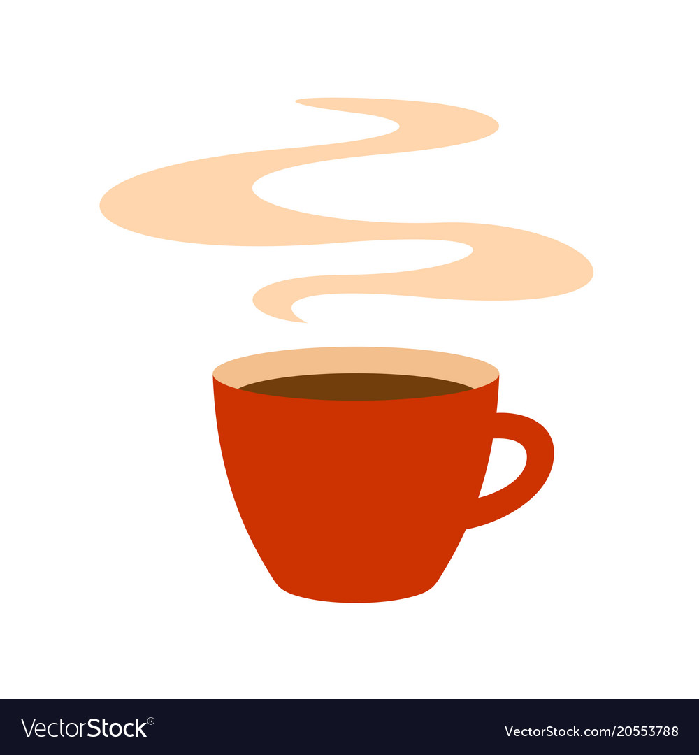 Download Hot red coffee cup with steam Royalty Free Vector Image