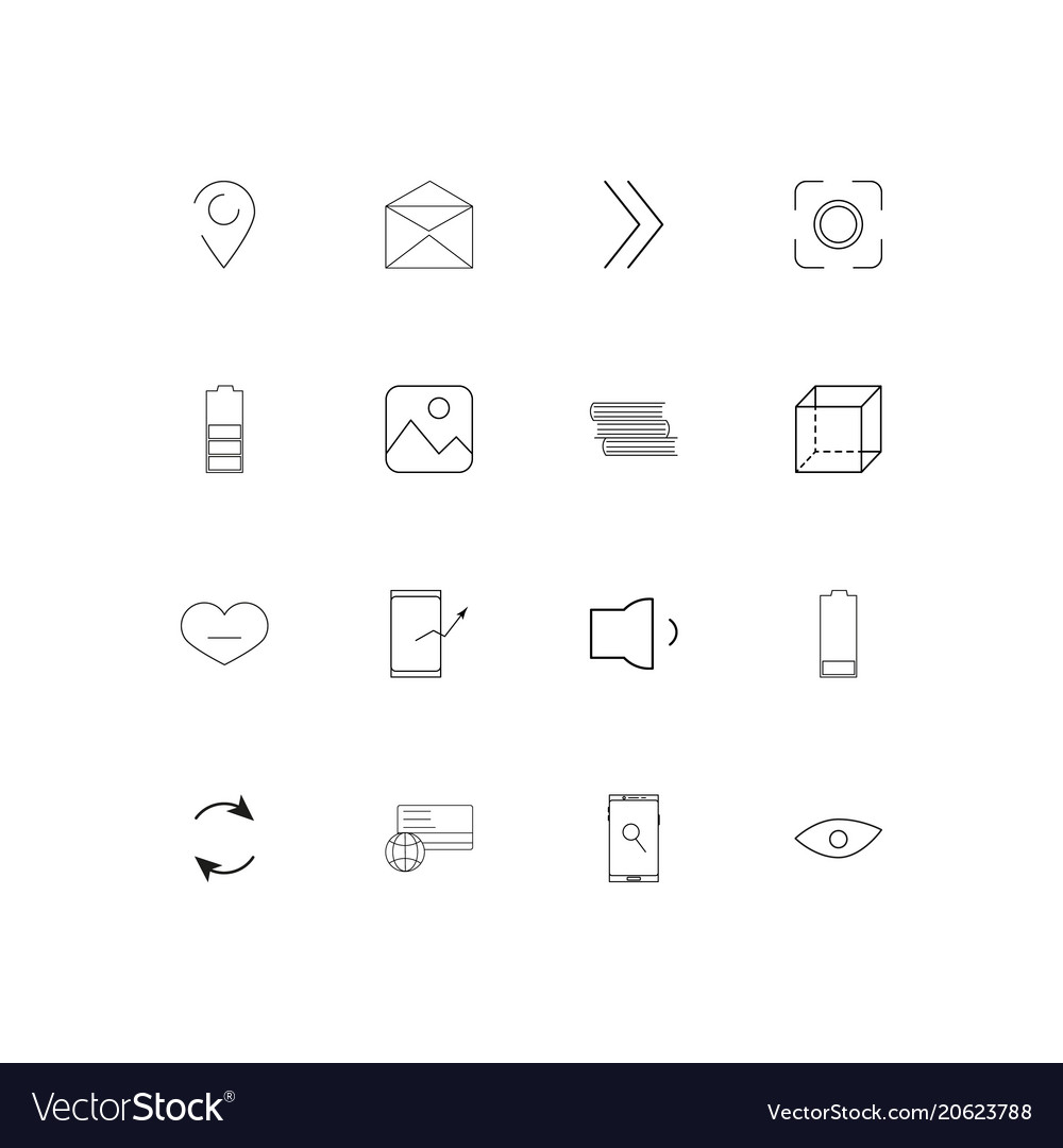 Interface einfache lineare Icons gesetzt umrissen