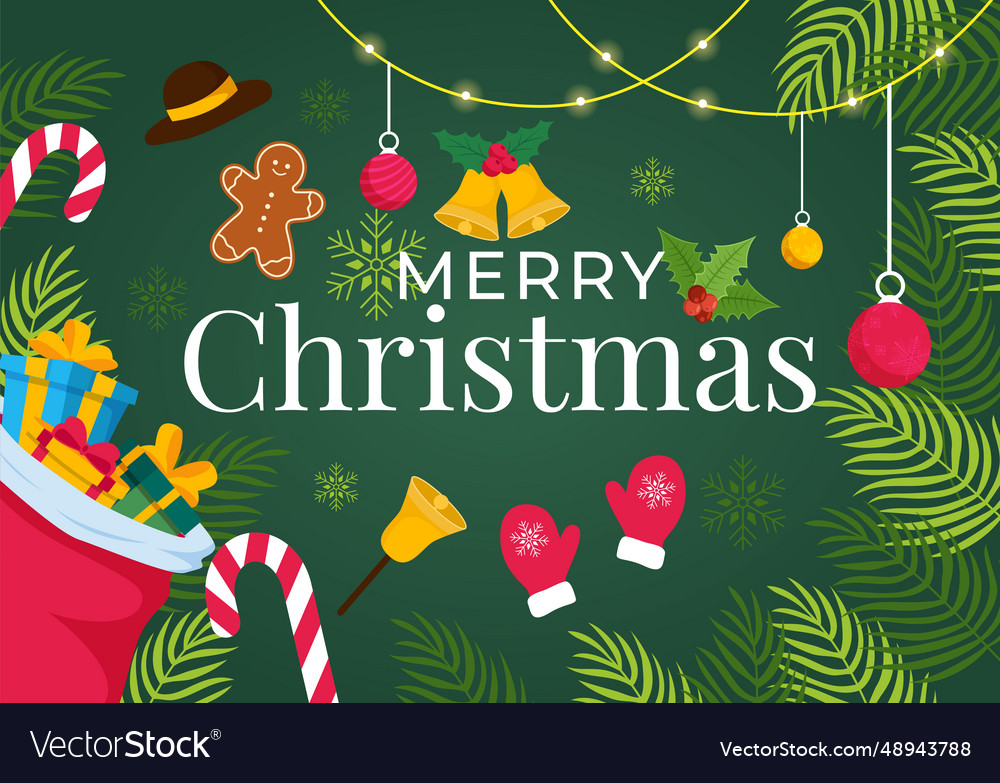 Merry christmas with santa claus bauble ball gift Vector Image