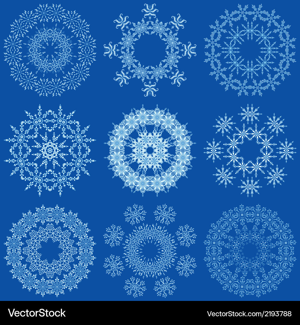 Snowflakes set Royalty Free Vector Image - VectorStock