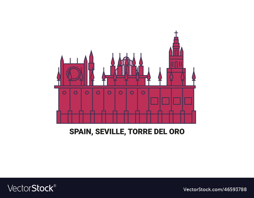 Spain seville torre del oro travel landmark Vector Image