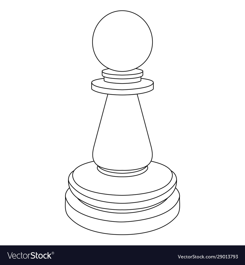 Chess pieces. King and pawns. Outline drawings Stock Vector Image