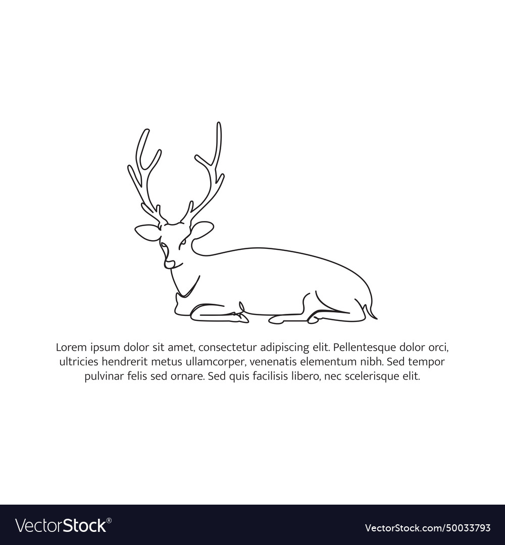 Deer line design wildlife decorative elements