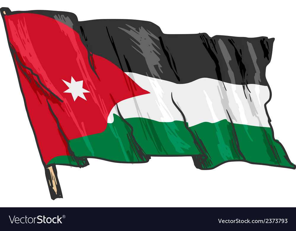 flag of jordan royalty free vector image vectorstock