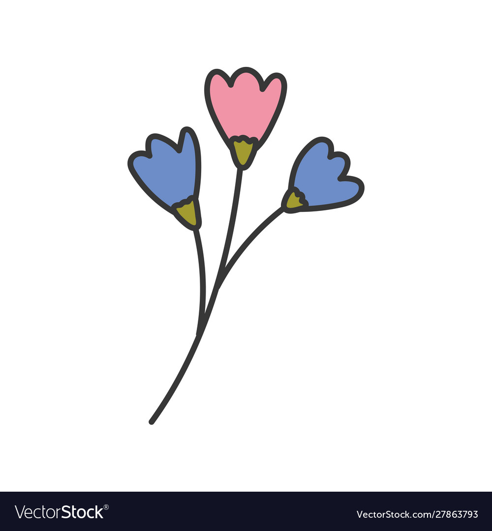 Flowers stem nature decoration icon