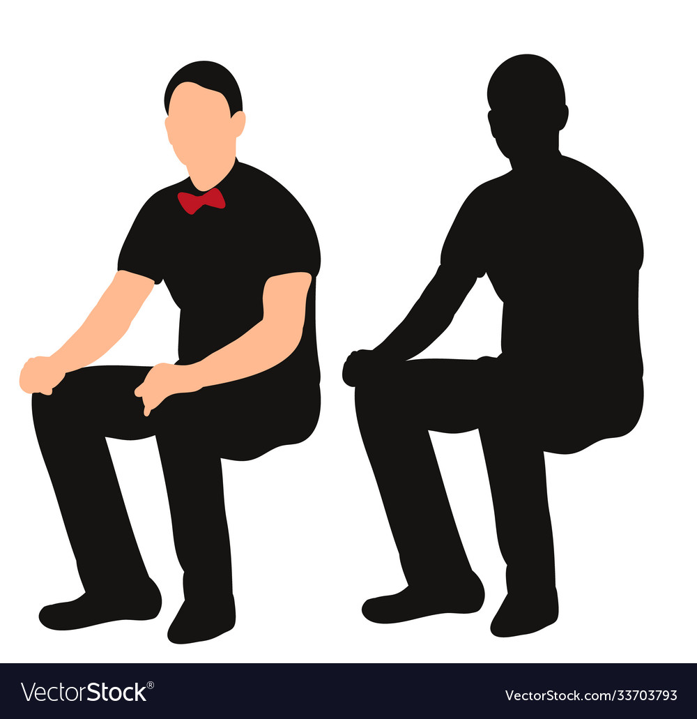 Isolated silhouette a seated man recreation