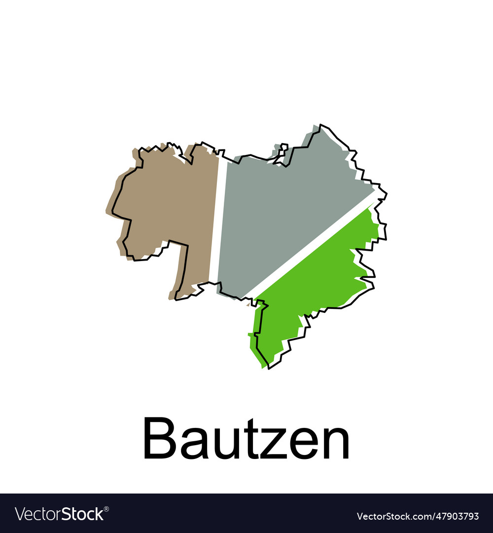 Map of bautzen modern outline high detailed Vector Image