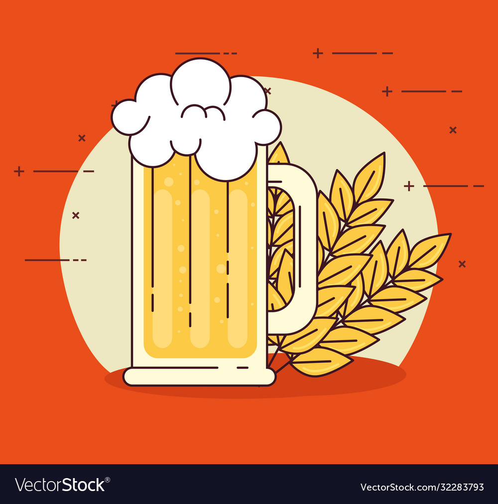 Mug beer with spikes decoration Royalty Free Vector Image