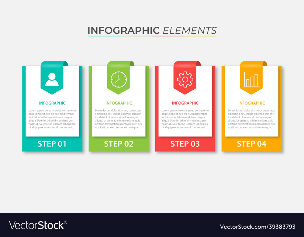 Presentation Business Infographic Template With 4 Vector Image