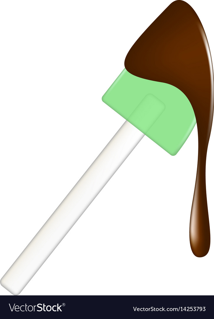 Silicone spatula with chocolate