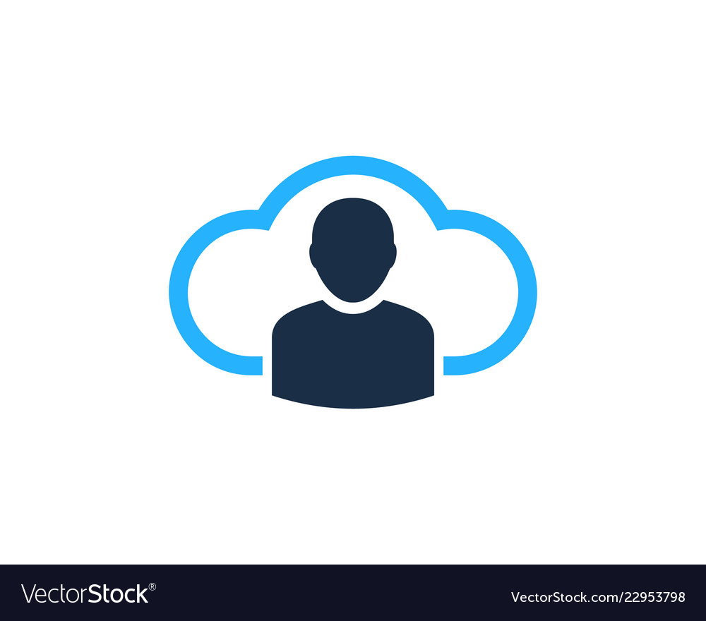 Cloud user logo icon design Royalty Free Vector Image