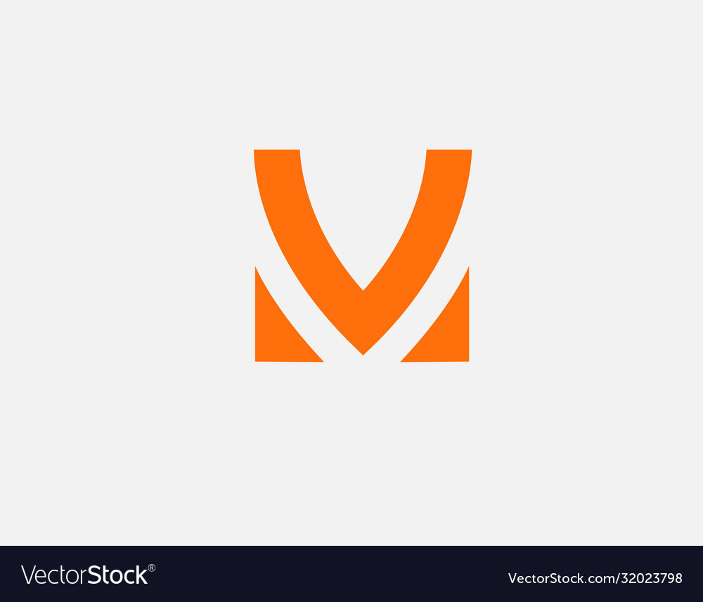 Creative orange logo icon letter m from