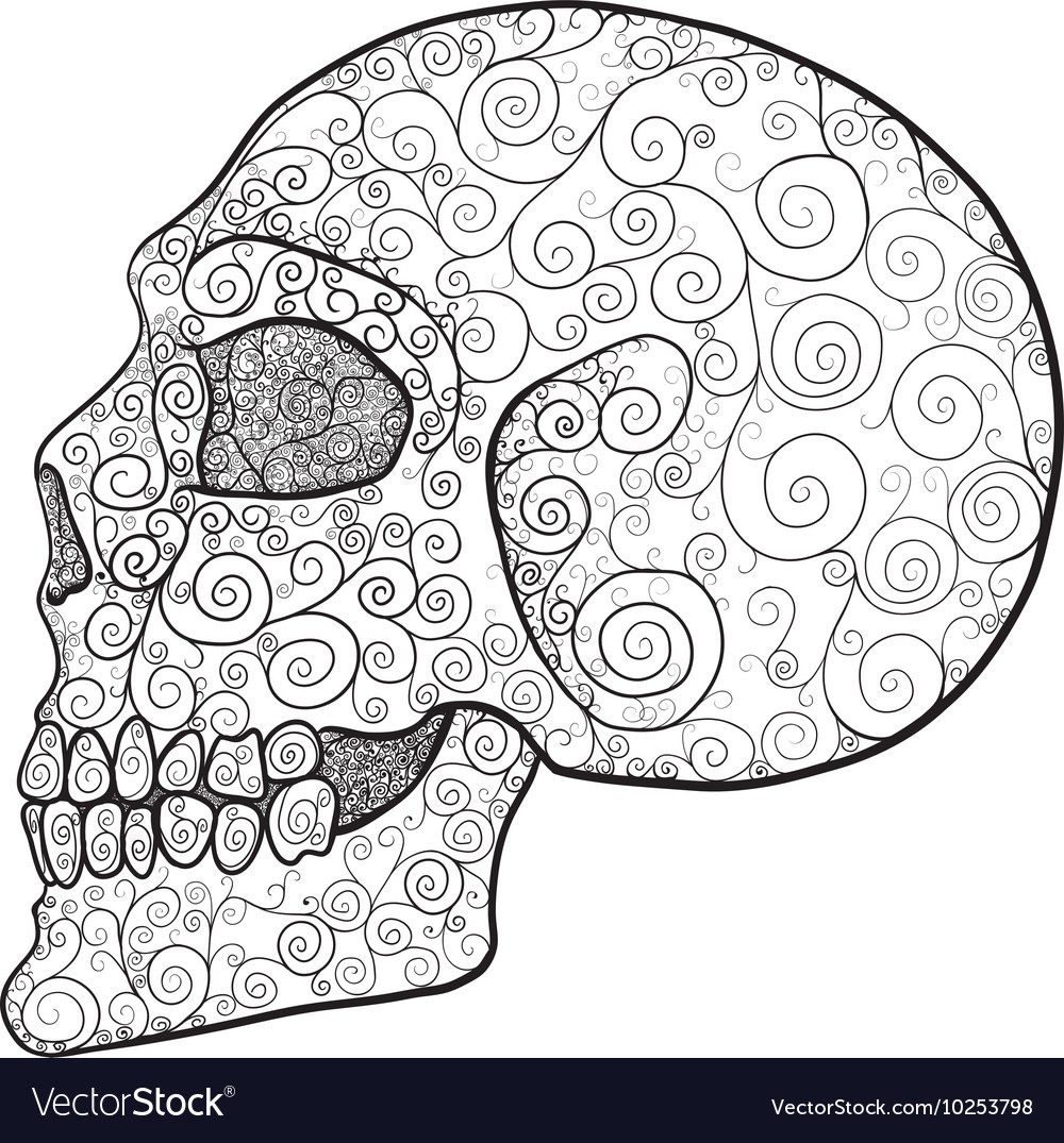 Decorated skull profile
