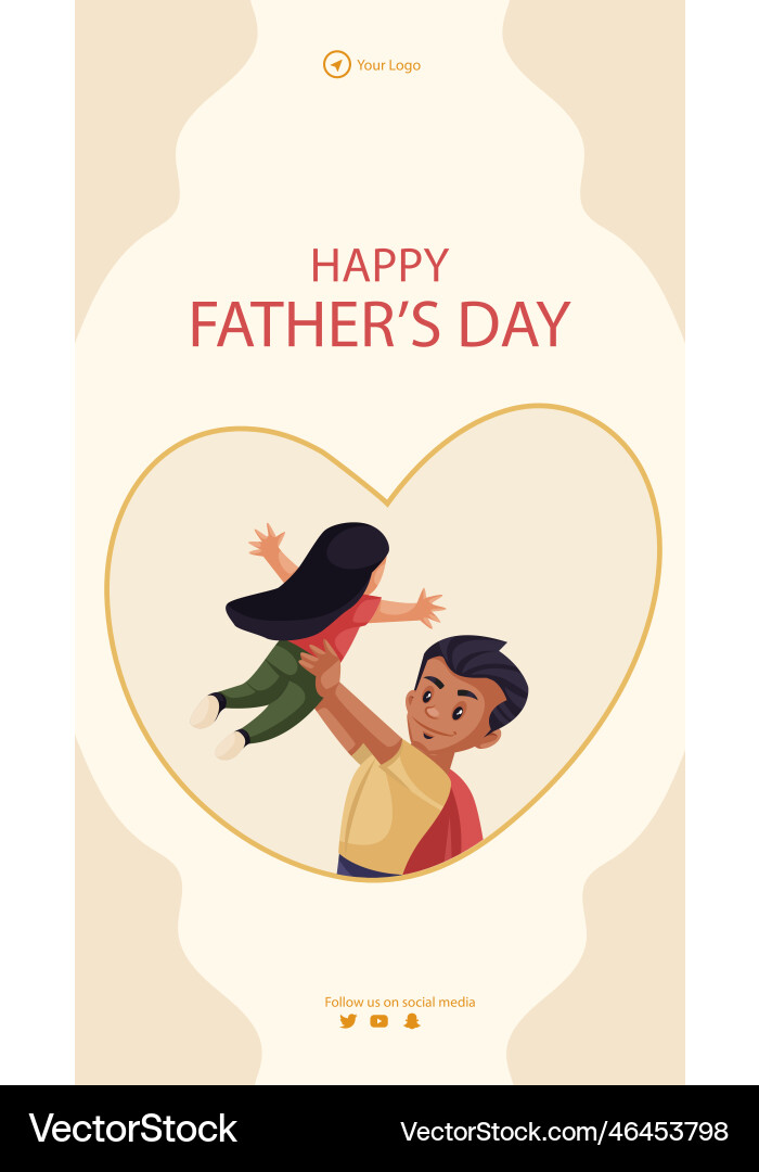 Happy fathers day portrait template Royalty Free Vector