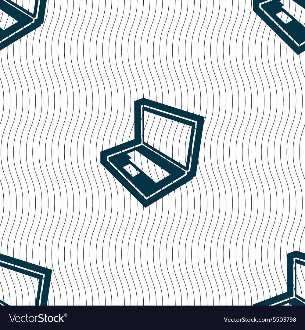 Laptop icon sign seamless pattern with geometric