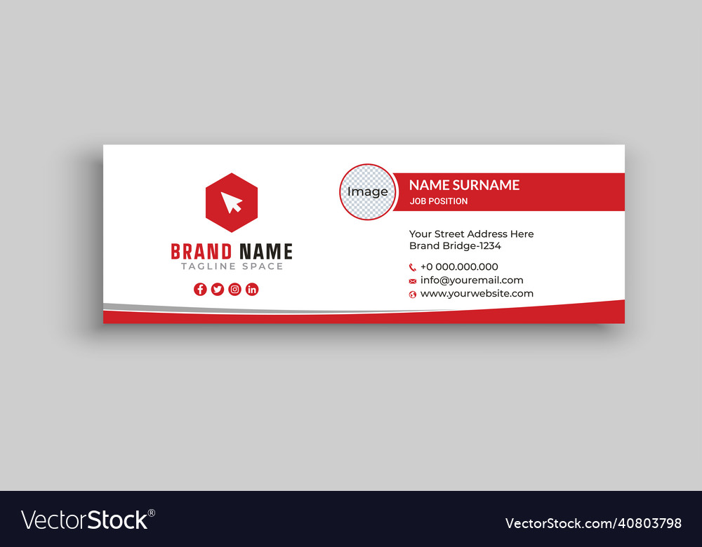 Minimal email signature templates Royalty Free Vector Image