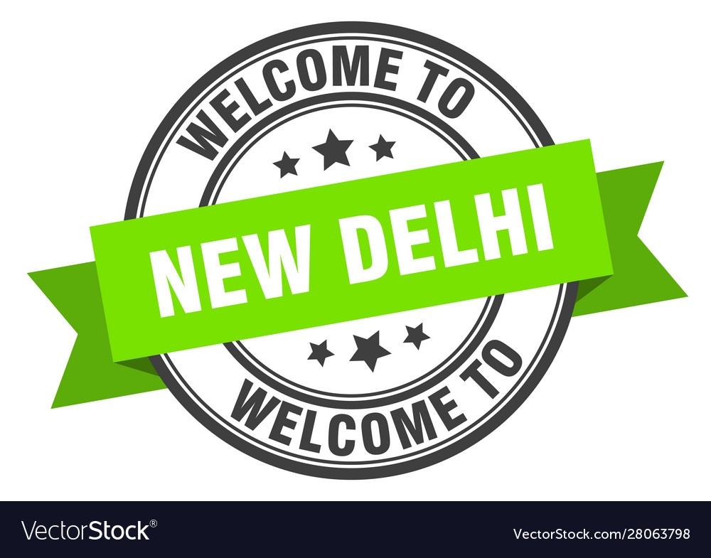 New delhi stamp welcome to green sign