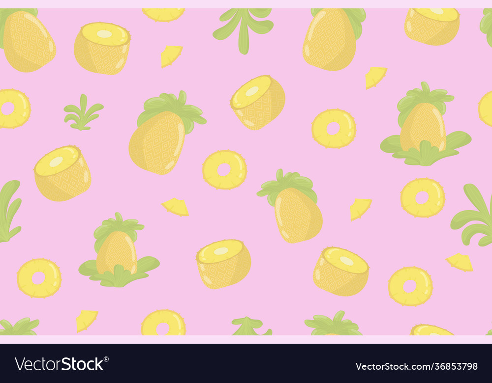 Pineapple fruit fresh seamless pattern