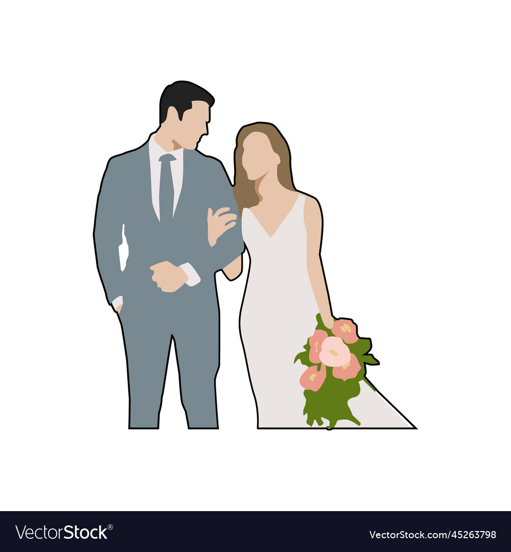 Portrait wedding bride couple design