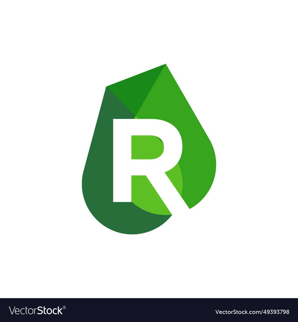 Professional letter r water drop logo design icon