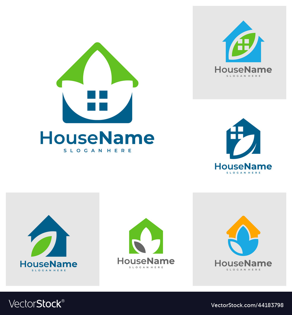 Set of nature house logo designs concept home Vector Image