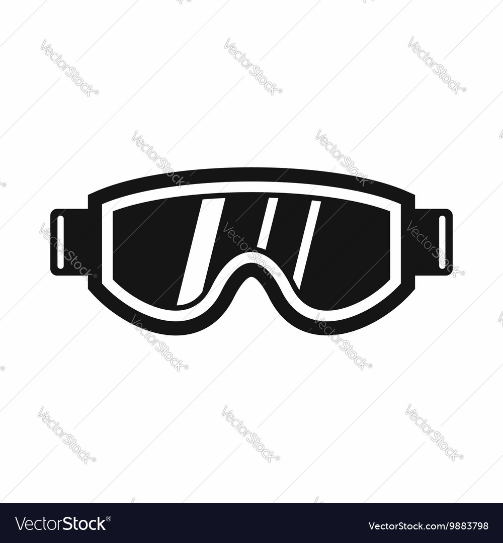 Skiing mask icon simple style Royalty Free Vector Image