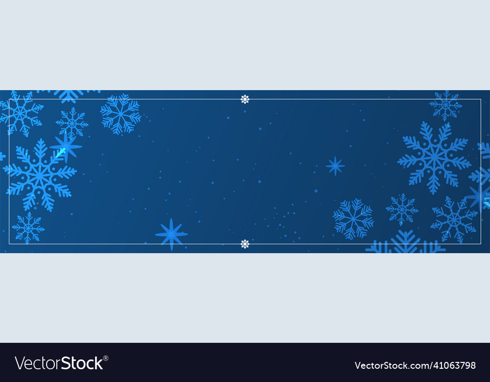 Winter christmas banner with snowflakes merry