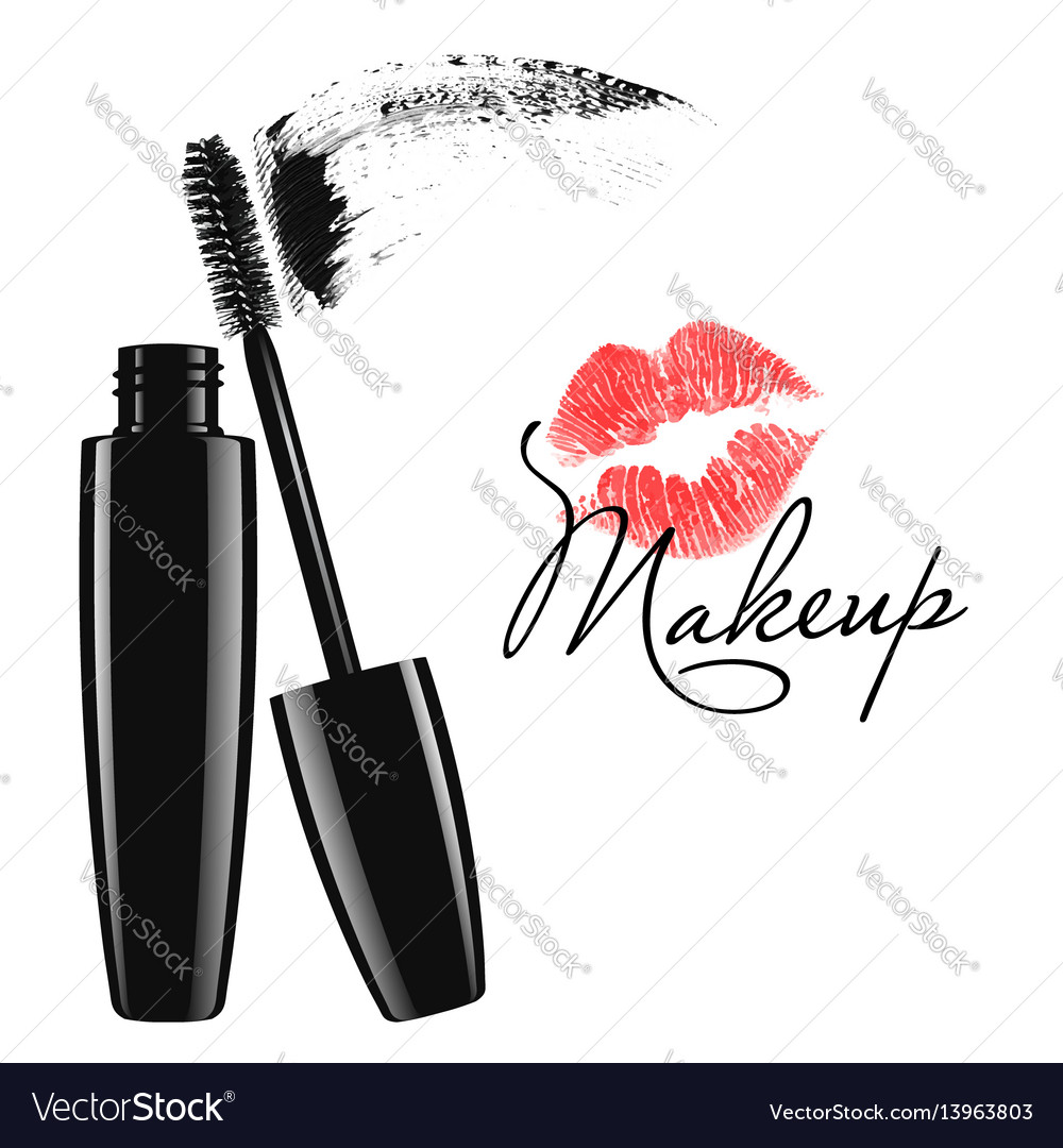 Cosmetic product design mascara tube vector image Cosmetic product design mascara tube