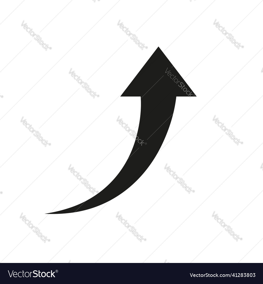 Curve arrow arrow upward pictograph icon vector image Curve arrow arrow upward pictograph icon