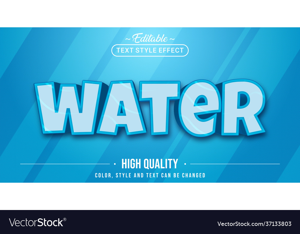 Editable text style effect - water