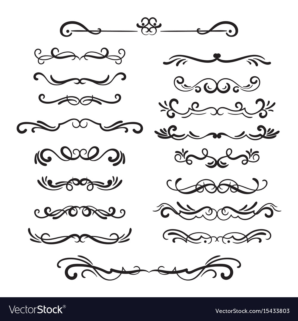 Flourishes Vintage Ornamental Borders And Vector Image 0208