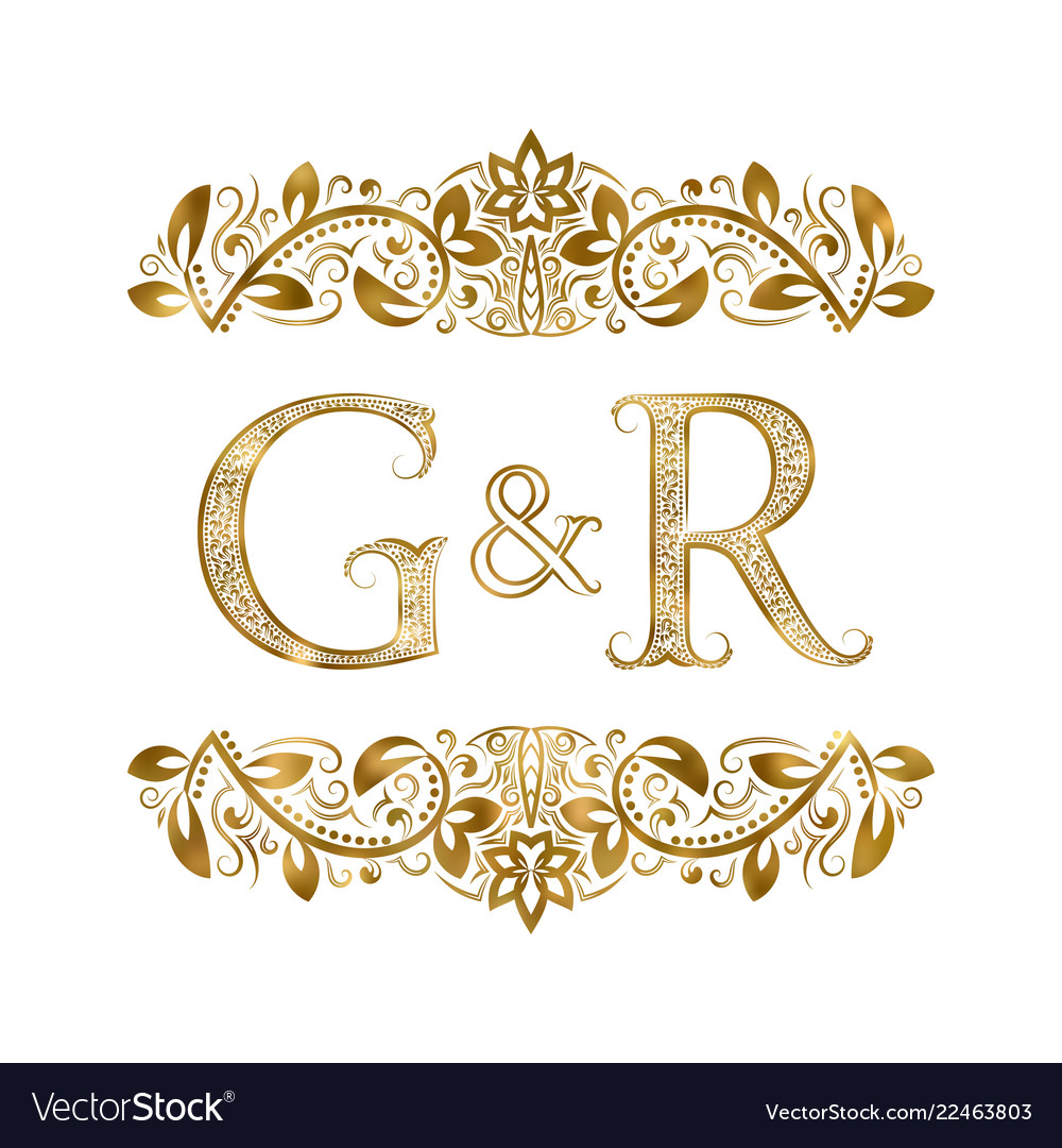 G and r vintage initials logo symbol Royalty Free Vector