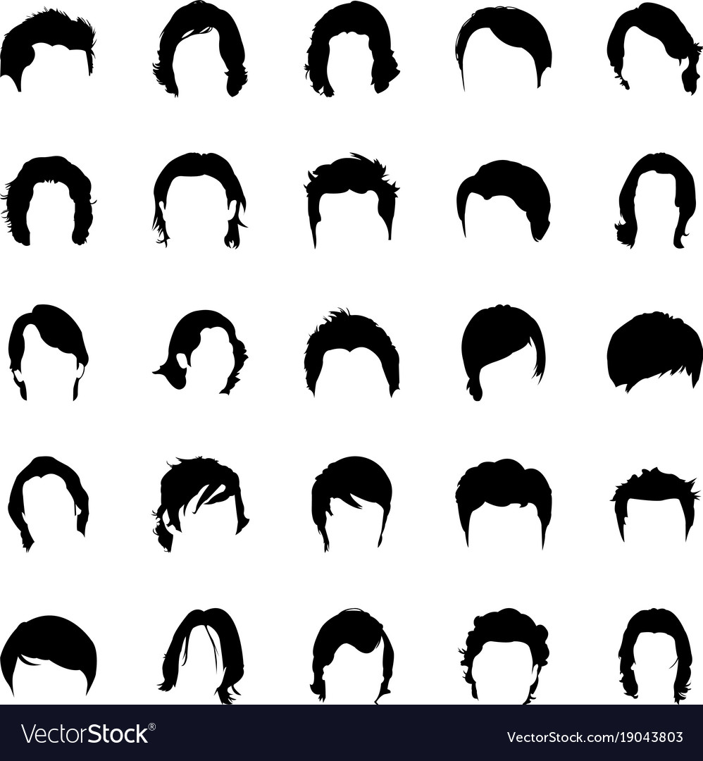 Glyph icon designs of hair Royalty Free Vector Image