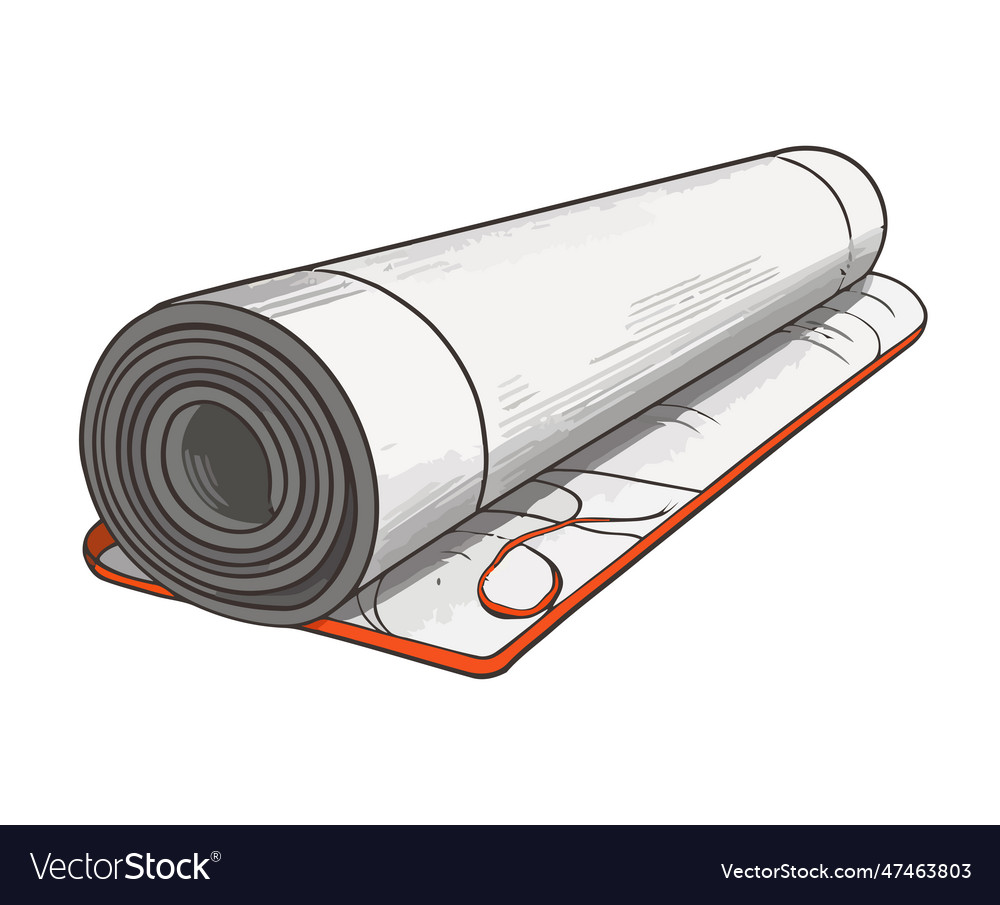 Gray gym mat roll icon Royalty Free Vector Image