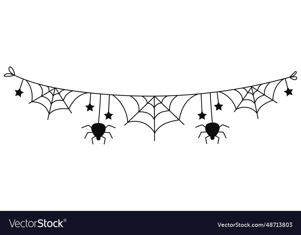 Halloween garland spiderweb and spider