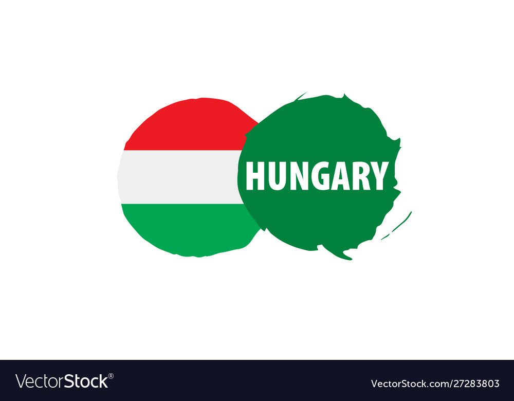 Hungary flag on a white