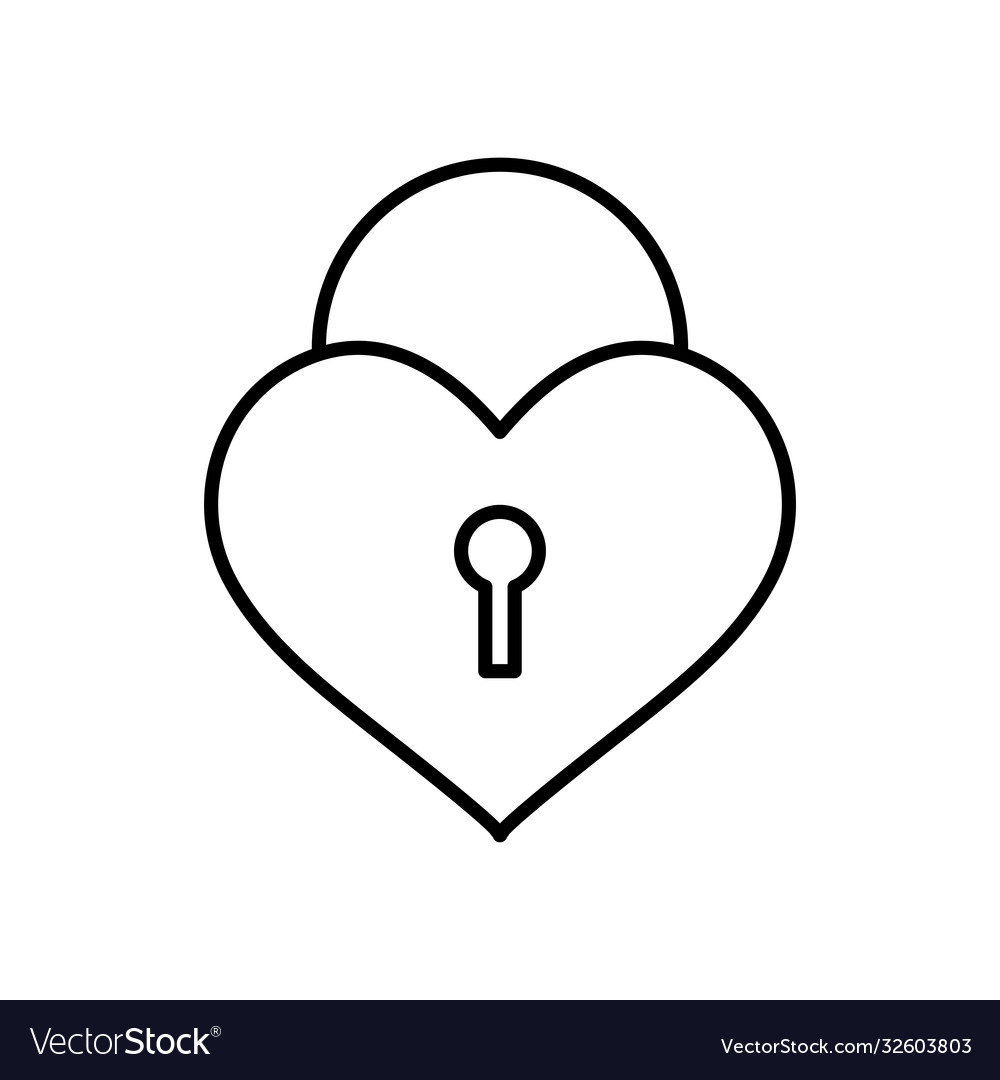 Love padlock icon line style Royalty Free Vector Image