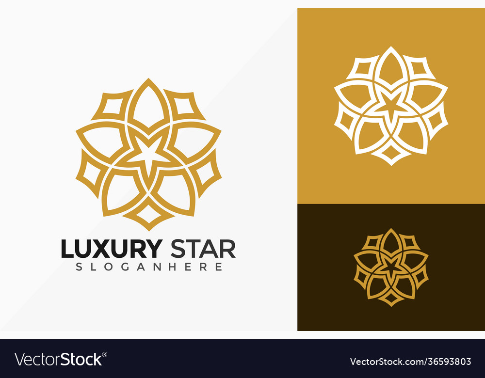 Luxury royal star logo design abstract emblem