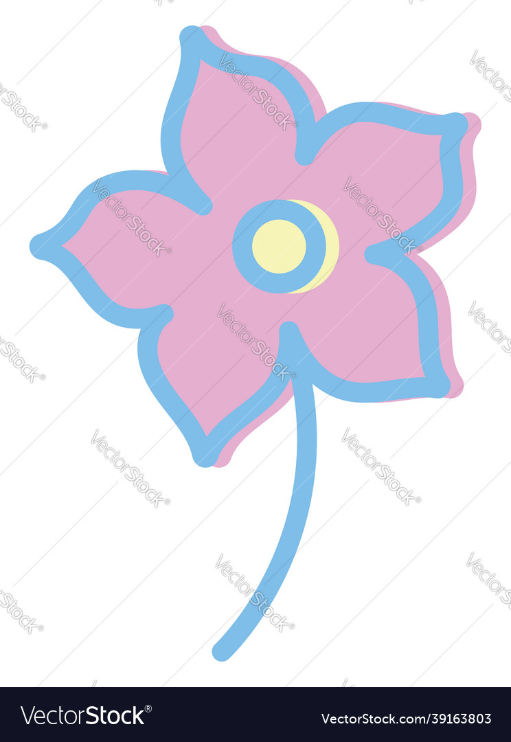 Pink geranium flower on a white background Vector Image