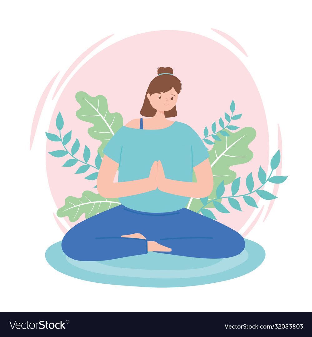 Woman practicing yoga lotus pose exercises