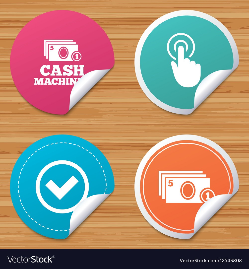 Atm cash machine withdrawal icons