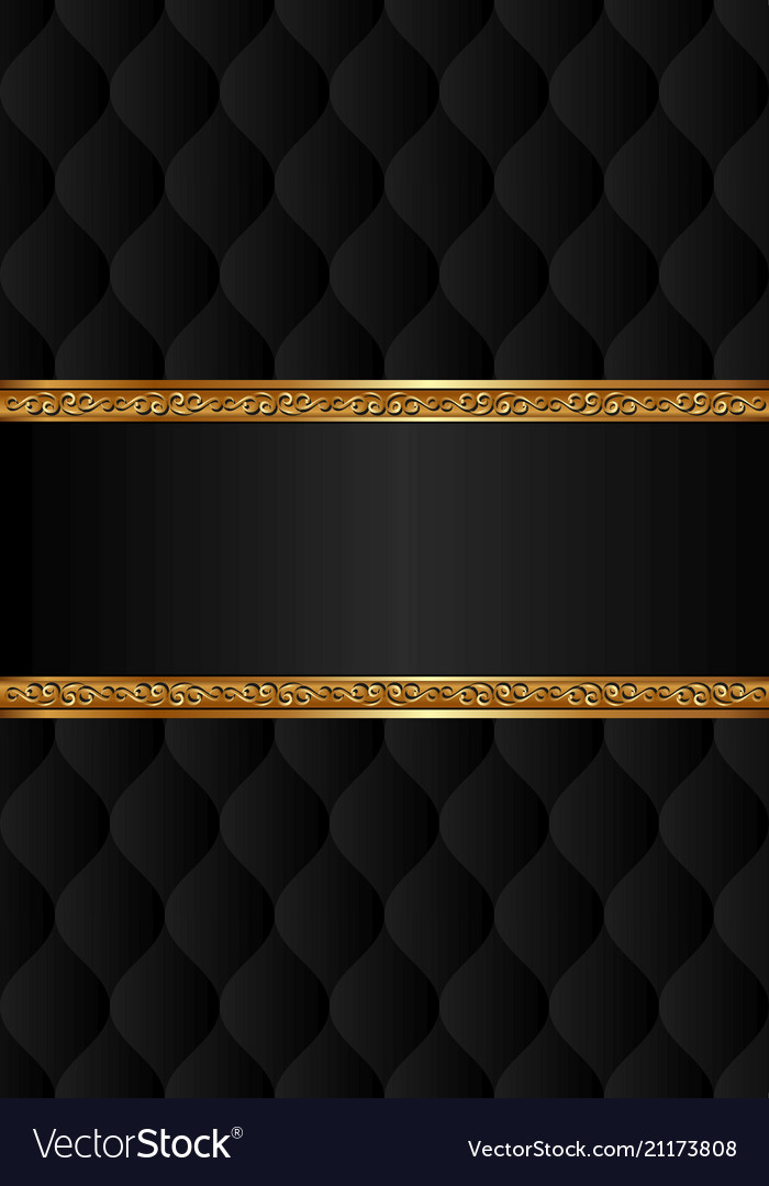 Black background with golden ornament Royalty Free Vector