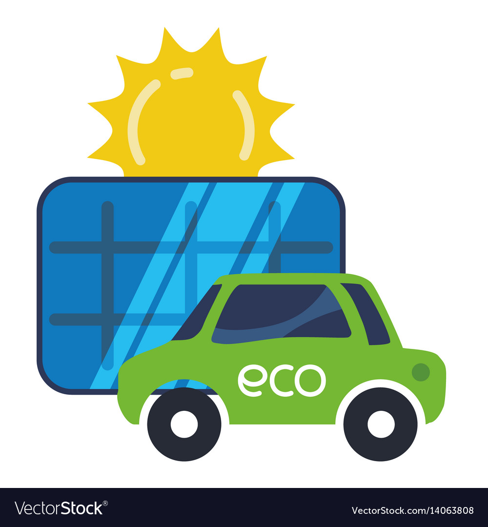 Eco car electric solar panel