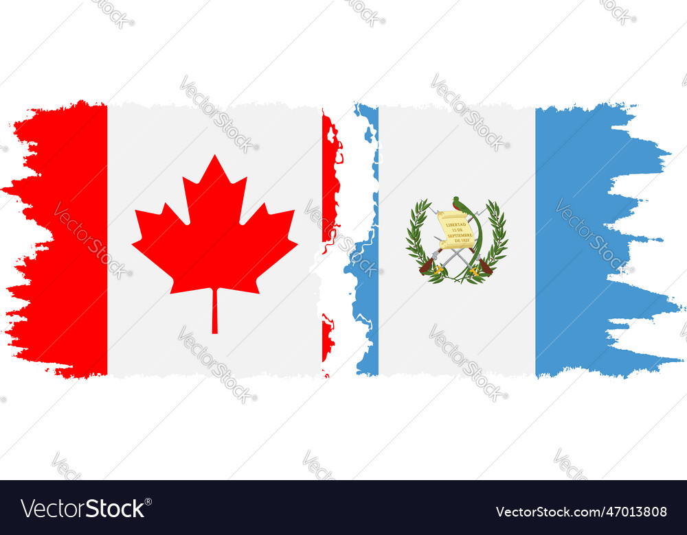 Guatemala and canada grunge flags connection