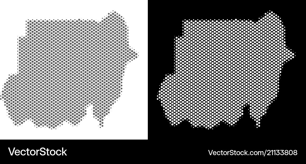 Halftone sudan map Royalty Free Vector Image - VectorStock