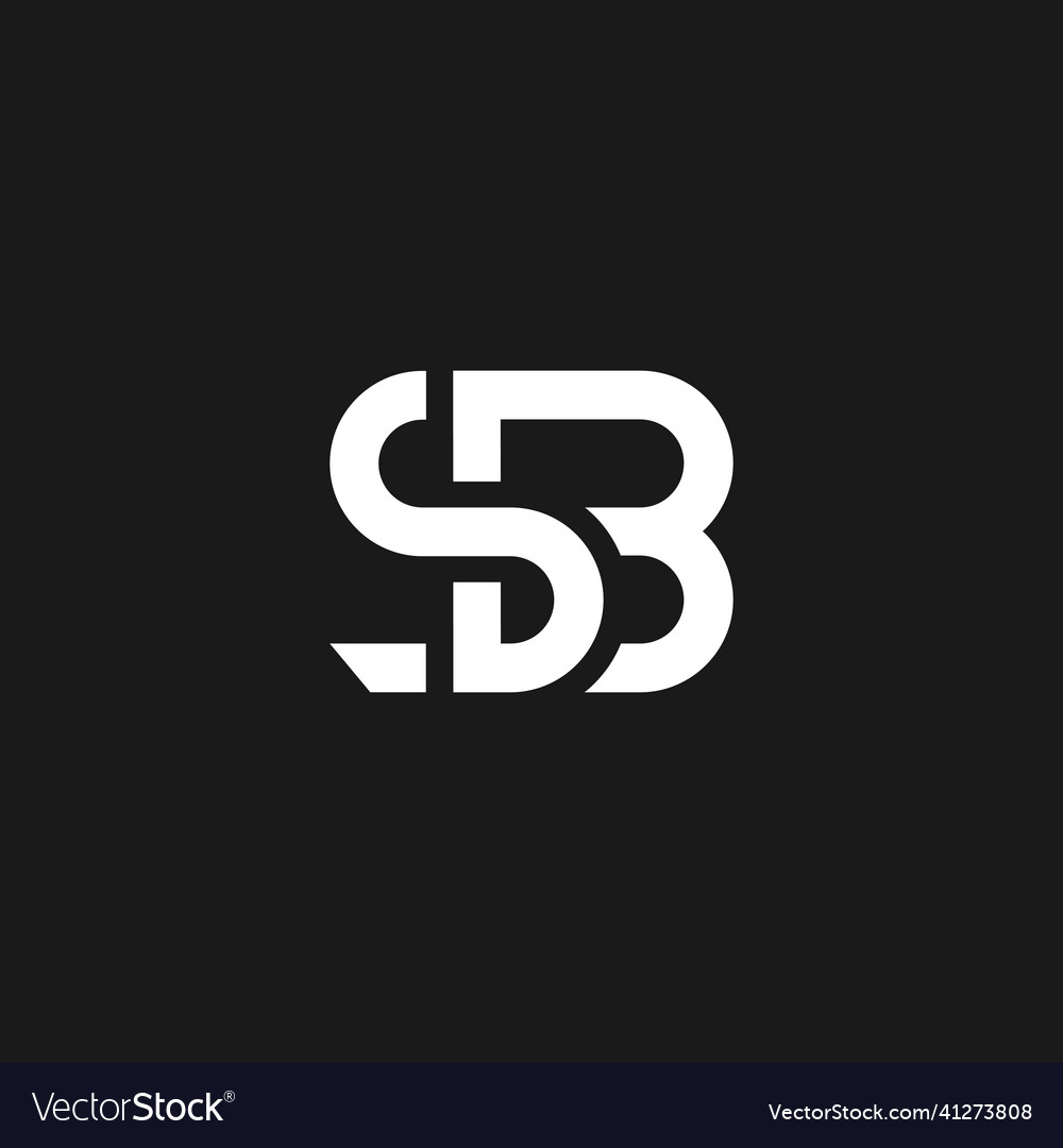 Sb or bs abstract letter outstanding professional Vector Image